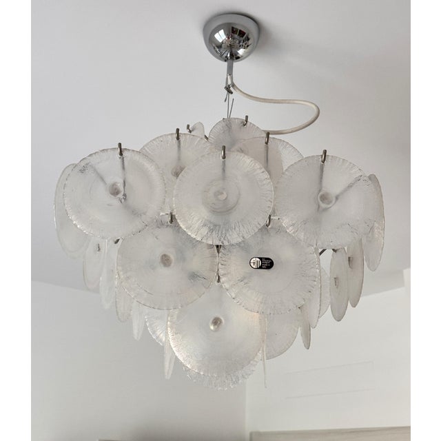 Italian Murano Glass and Nickel Chandelier by Carlo Nason for Mazzega, 1970s For Sale - Image 9 of 17