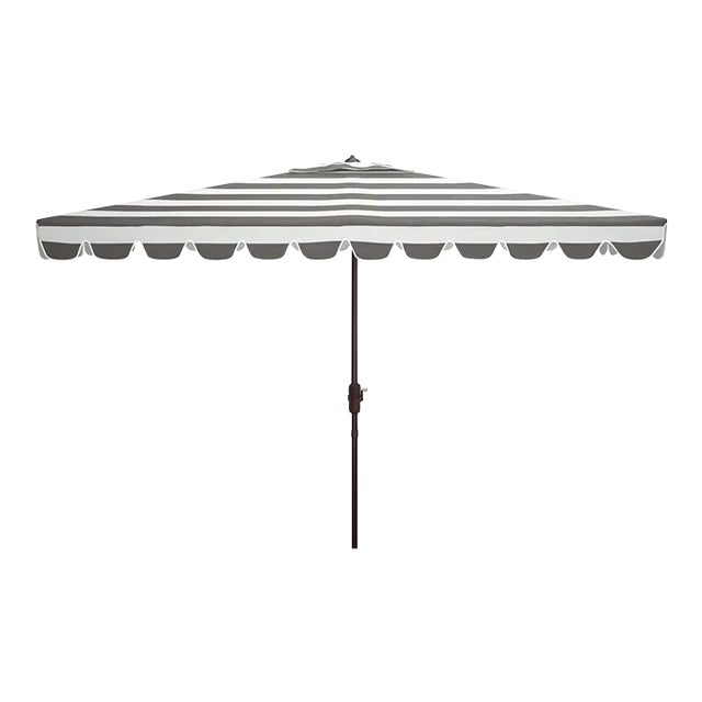 Vienna 6.5x10 Rectangle Umbrella - Gray/White For Sale