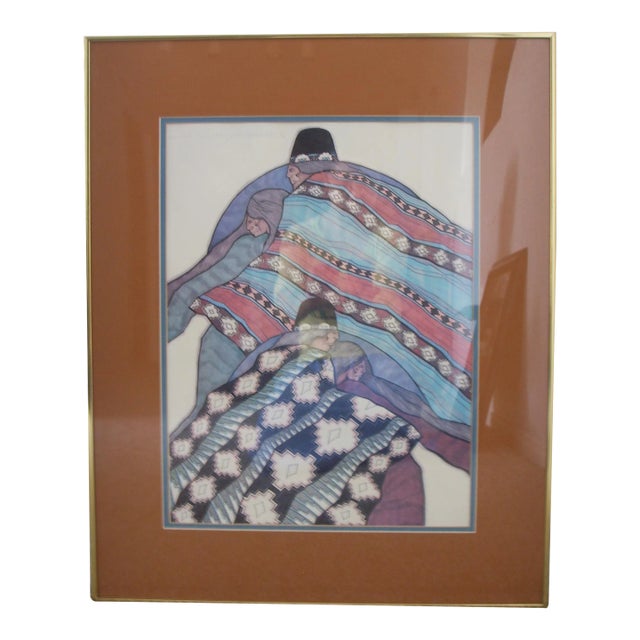 Amado Maurilio Peña 1982 Signed Framed Print "Untitled" For Sale