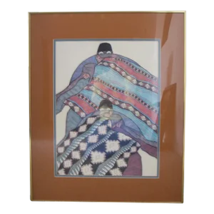 Amado Maurilio Peña 1982 Signed Framed Print "Untitled"