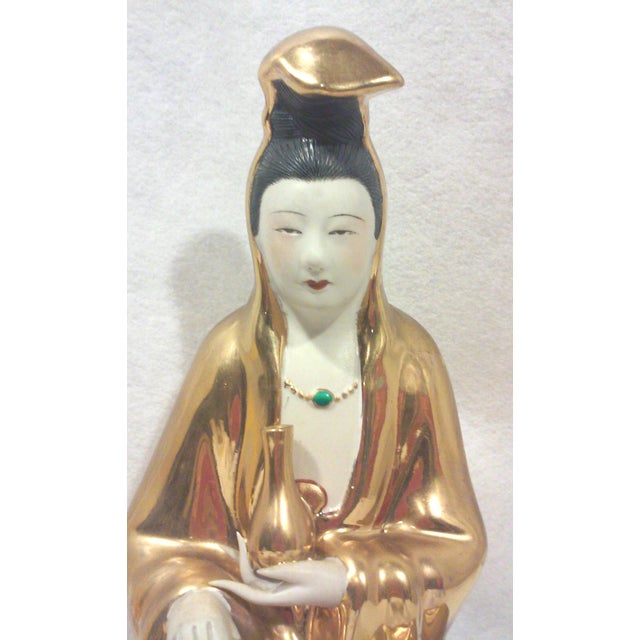 1980s Vintage Asian Modern Porcelain Goddess Statue For Sale - Image 5 of 7