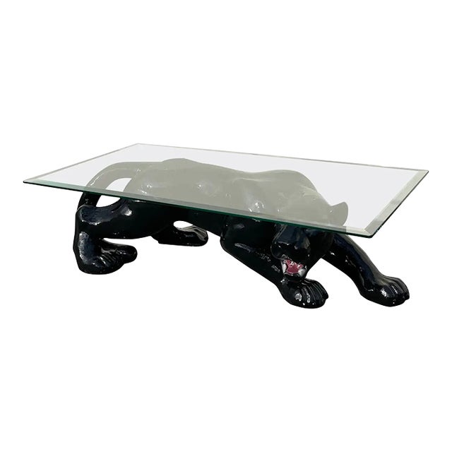 Sculptural Black Panther Coffee Table For Sale