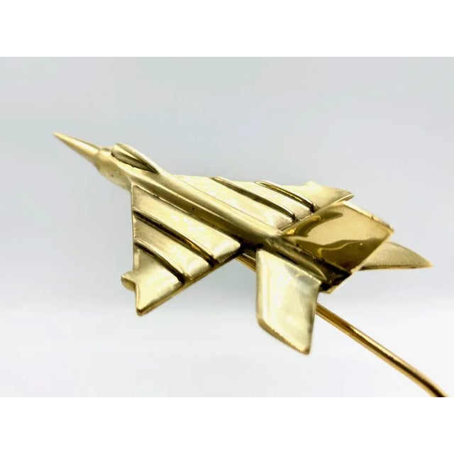 Mig 21 Desk Plane Model in Brass, 1950s For Sale - Image 4 of 10