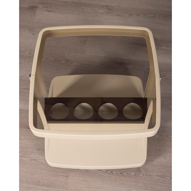 Mid-Century Modern Vintage Plastic and Glass Bar Trolley by Marc Held for Prisunic, 1970s For Sale - Image 3 of 9