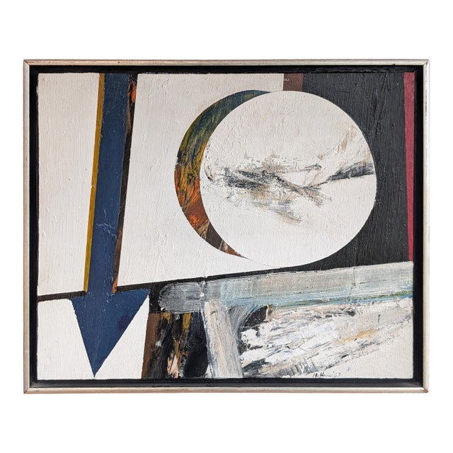 1960s American Modernist Abstract Expressionist "Hard Edged" Oil on Canvas Painting by Budd Hopkins For Sale