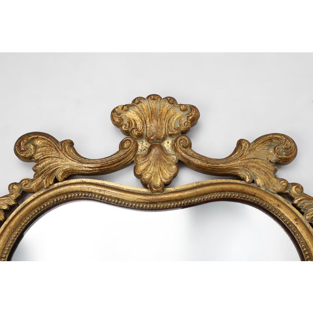 20th Century Belgian Baroque Mirror in Gilded Wood, 1950s For Sale - Image 10 of 11