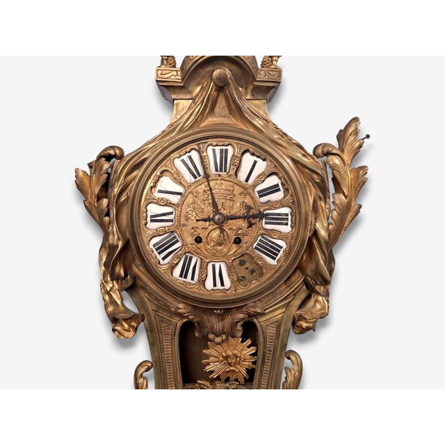 Louis Xv, Figural Cartel Clock, Dore Bronze, France, 19th Century For Sale - Image 9 of 18
