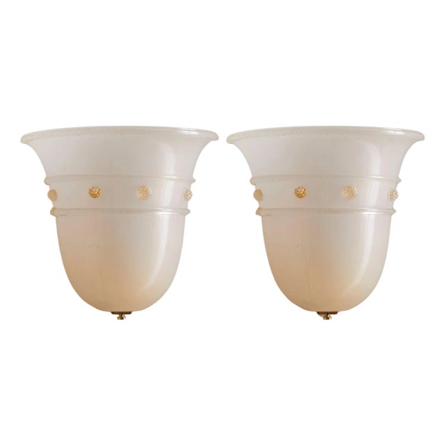 1980s Modern Barovier & Toso 'Empire' Murano Glass Sconce - a Pair For Sale