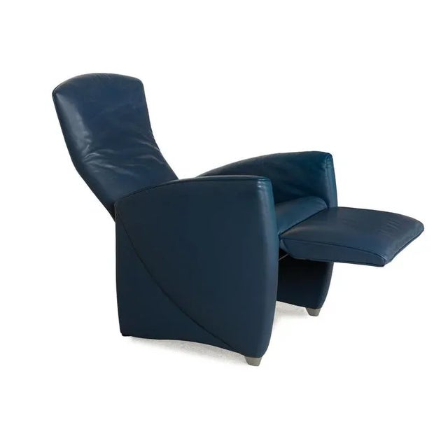 Jori JR 3290 Leather Armchair in Blue For Sale - Image 4 of 13