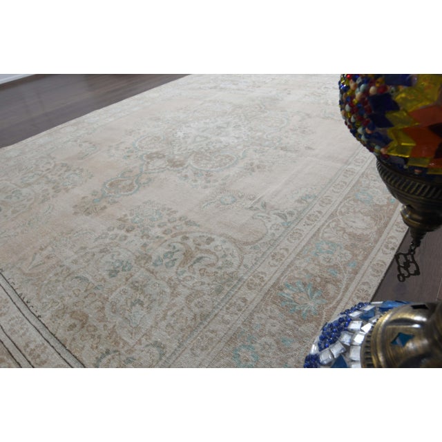 Textile 1970s Vintage Persian Handmade Wool Cotton Brown Area Rug For Sale - Image 7 of 11