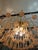 Vintage Gold Rain Chandelier with Handmade Murano Glass Pink Flowers, Italy, 1960 For Sale - Image 15 of 16