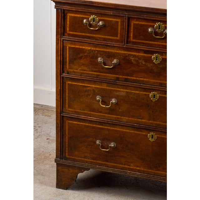 Walnut Period Chest With Contrast Satinwood Banding (C. 1780-1820) For Sale In Charleston - Image 6 of 11