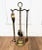 Beautiful Italian brass three-piece fire tool set with stand. The set consists of a poker, a shovel and a pair of tongs,...