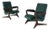 Set of 20th Century Brazilian Green Velvet Armchairs, 1950s For Sale
