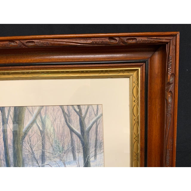 Realism 1980’s Winter Scene Watercolor by Charles McCaughtry For Sale - Image 3 of 12
