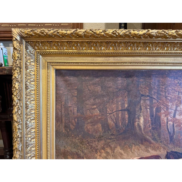 19th Century Swiss Pastoral Cow Painting Signed Charles Humbert in Frame For Sale In Dallas - Image 6 of 12