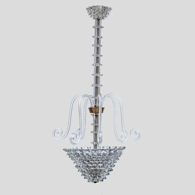 Vintage Rostrato Pendant Lamp from Barovier and Toso, 1930s For Sale - Image 3 of 7