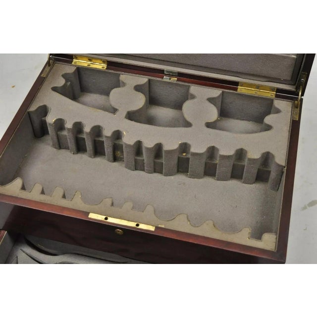 Antique English Regency Campaign Chest Flatware Silverware Box Tilden - Thurber For Sale - Image 9 of 12