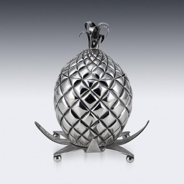 Antique Victorian Silver Pineapple Sugar Bowl and Sifter, 1877 For Sale - Image 12 of 17