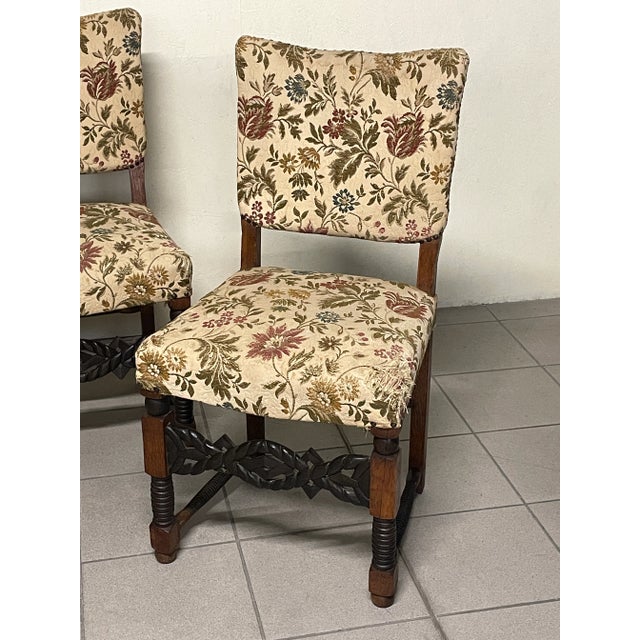 Brown Wooden Chairs from the 1940s with Turned and Carved Details, Set of 6 For Sale - Image 8 of 18