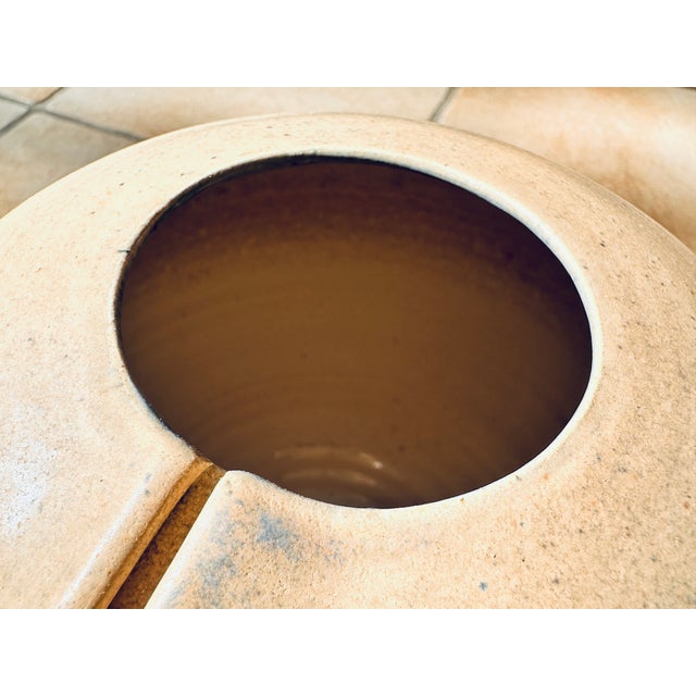 Sculptural Handmade Ceramic Vase with Central Glazed Window, Germany, 1980s For Sale - Image 4 of 13