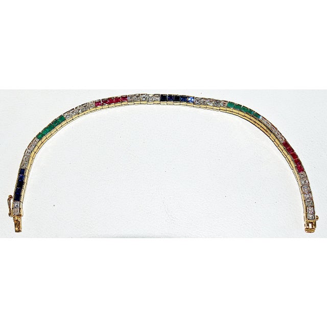 1970s 18k Gold Tennis Bracelet For Sale - Image 10 of 11