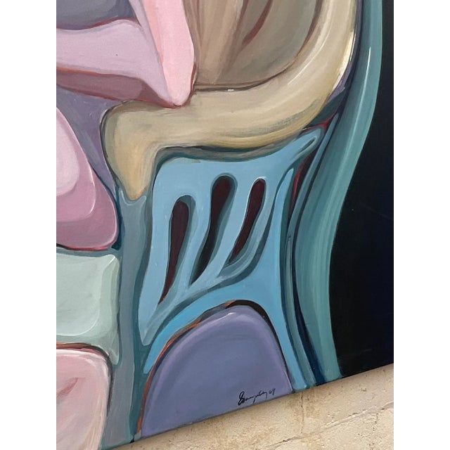 Vintage Boho Monumental Abstract Expressionism Original Oil on Canvas Signed and Dated 1969 For Sale In West Palm - Image 6 of 11