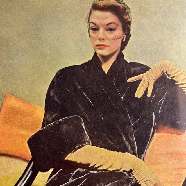 1950 Fredrica Furs Ad matted and ready for framing.