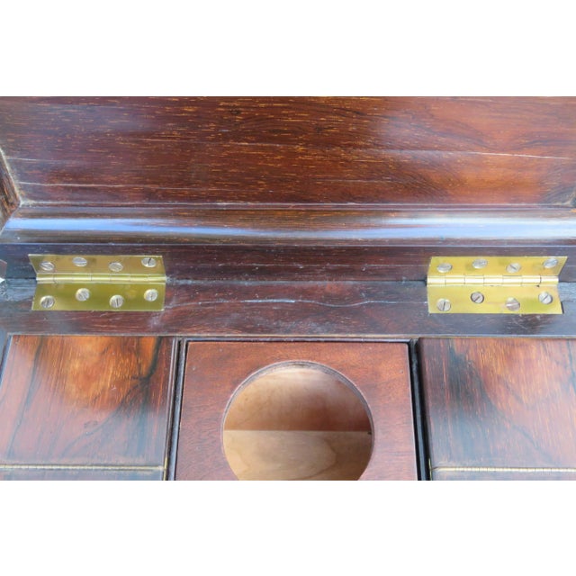 Late 1800s English Rosewood Teapoy Tea Caddy Table 6064 For Sale - Image 15 of 18