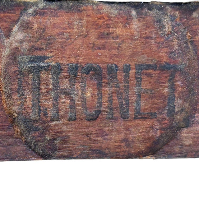 19th Century 19th Century Victorian Vienna Bent Oak & Cane Bar Stool by Thonet For Sale - Image 5 of 5