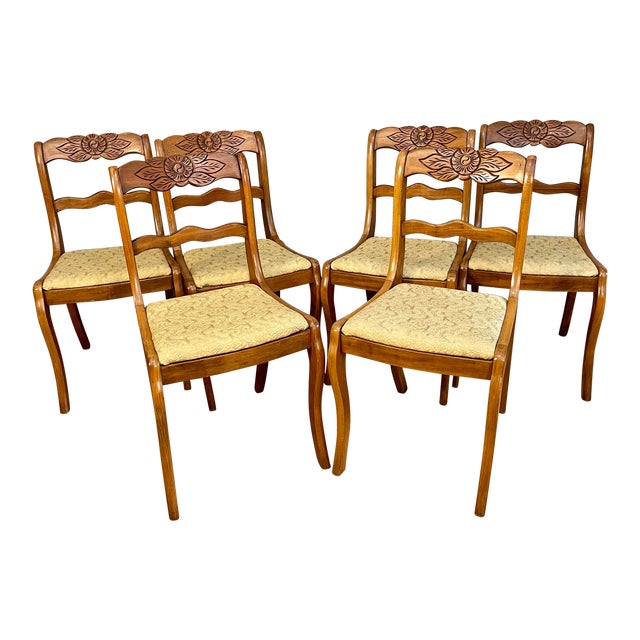 1940’s Tell City Chair Co. Mahogany Duncan Phyfe Rose Back Chair 4526