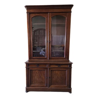 1900-1909 Monumental English Edwardian Mahogany Library Bookcase Cabinet For Sale