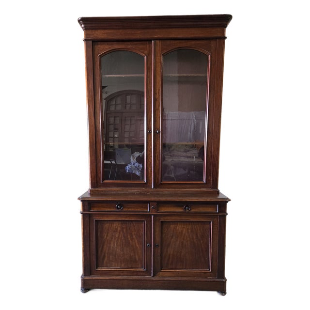 1900-1909 Monumental English Edwardian Mahogany Library Bookcase Cabinet For Sale