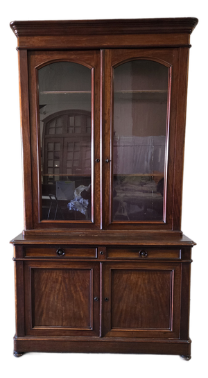 1900-1909 Monumental English Edwardian Mahogany Library Bookcase Cabinet