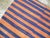 Textile Galerie Shabab Mid-20th Century Abstract Turkish Handmade Striped Flat-Weave in Persimmon Coral, Blue For Sale - Image 7 of 10