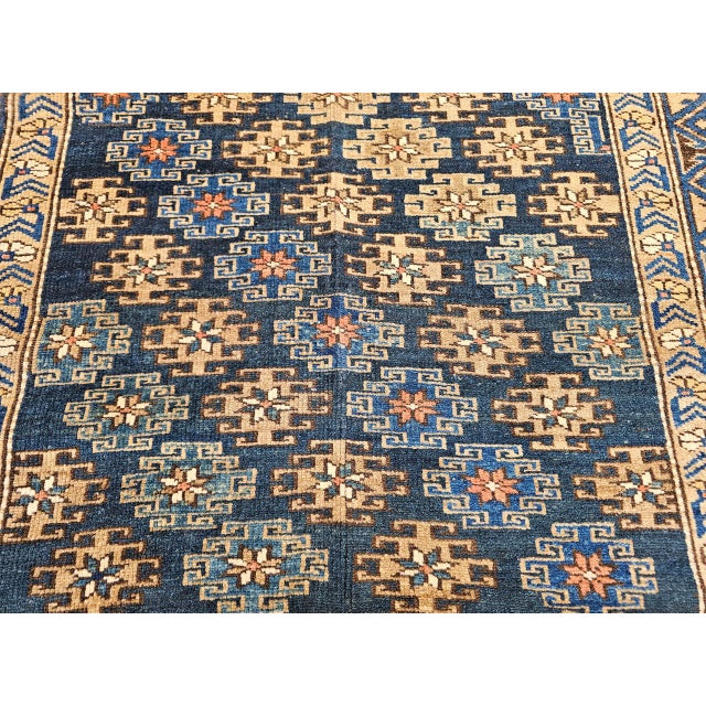 Antique Caucasian Shirvan Rug, Handwoven Wool, Geometric Pattern, 1800s, 4' x 7' For Sale - Image 13 of 17