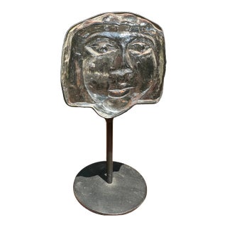 Mid-Century Modern Kosta Boda Hoglund Art Glass Face Sculpture For Sale