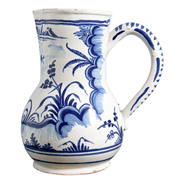 Large Blue and White Jug from Nevers Faience For Sale
