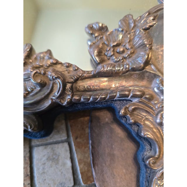Sterling Silver Vanity Mirror For Sale - Image 4 of 9