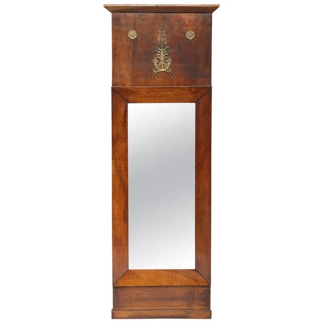 Wood Period French Empire Mahogany Trumeau With Bronze Doré Mounts For Sale - Image 7 of 7