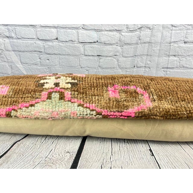 12 x 46 Lumbar Rug Pillow Bosporus Whispering Turkish Pillow Cushion Cover For Sale - Image 4 of 4