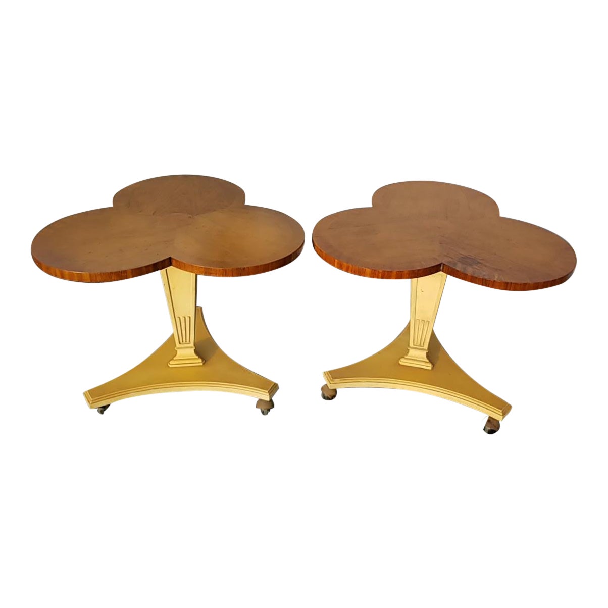 Vintage Mid Century Modern Clover Leaf End Tables By Lane