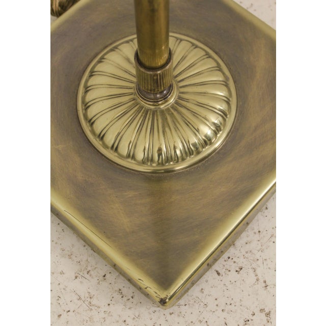 Vintage Brass Adjustable Floor Lamp W. Shell Form Shade For Sale - Image 10 of 12