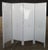 Mid-Century Modern Susan Curtis Mid Century Modern White Patent Leather Folding Screen Room Divider For Sale - Image 3 of 9