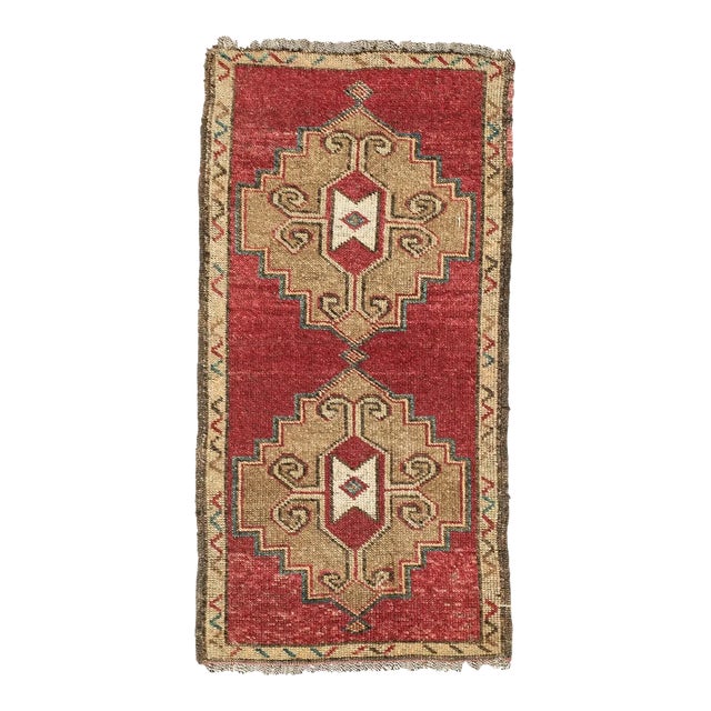 Vintage Turkish Mini Rug For Sale