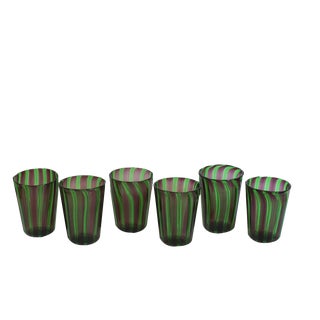 Italian Murano Glassware in the style of Gio Ponti, 2004, Set of 6 For Sale