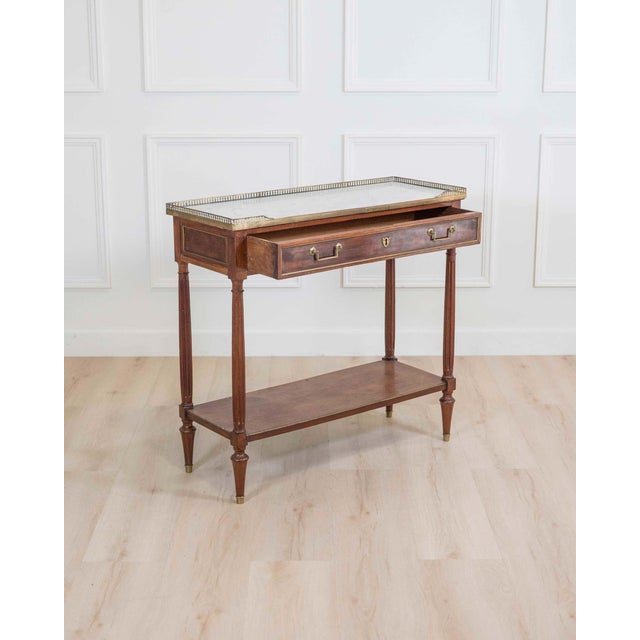 Brown Mid 20th Century Louis XVI Style Console In Mahogany. For Sale - Image 8 of 10