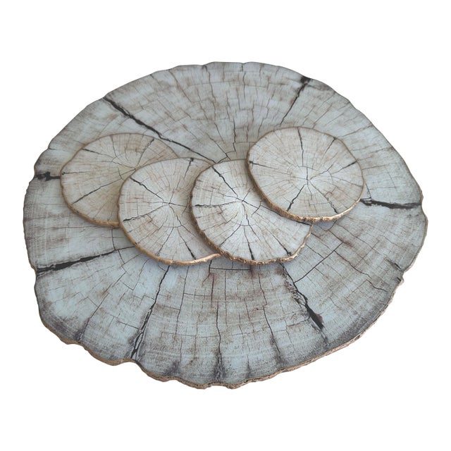 Birch Coasters, Set of 4 and 1 Placemat by Kim Seybert For Sale