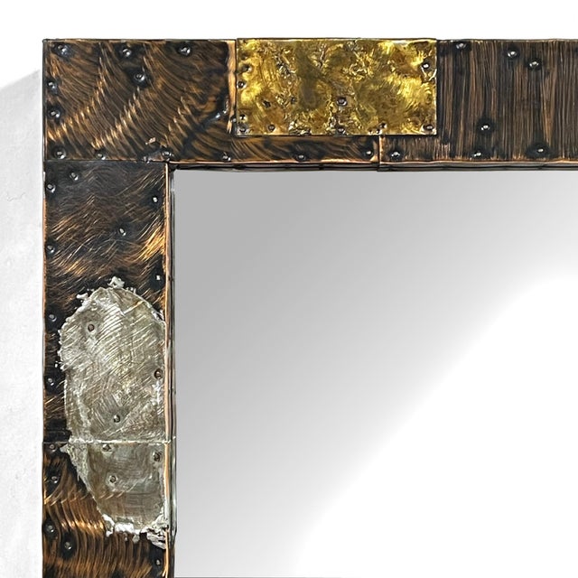 Mid 20th Century Paul Evans Patchwork Wall Mirror For Sale - Image 5 of 10
