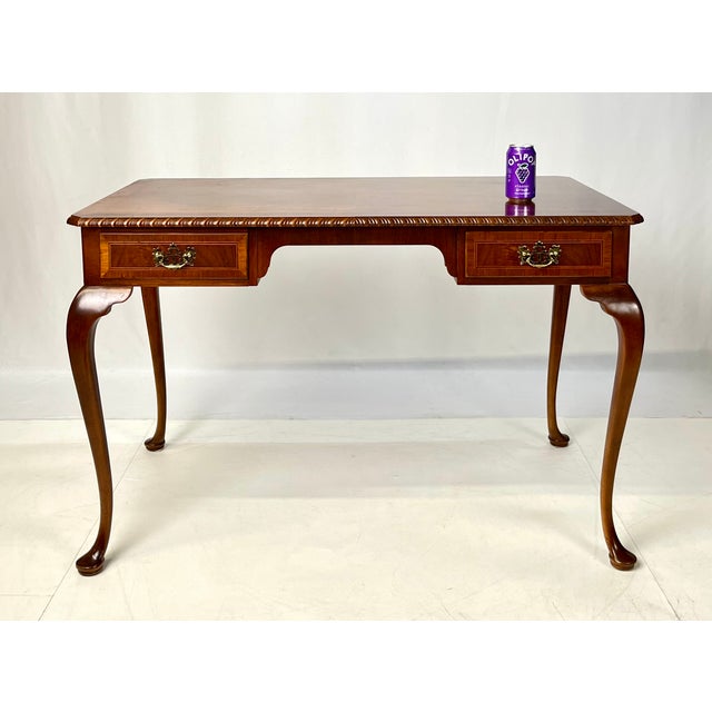 Late 20th Century Baker Furniture Chippendale Style Walnut Writing Desk For Sale - Image 16 of 18